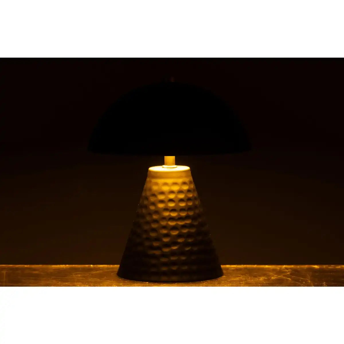 J-Line Tischlampe Pilz Eisen schwarz