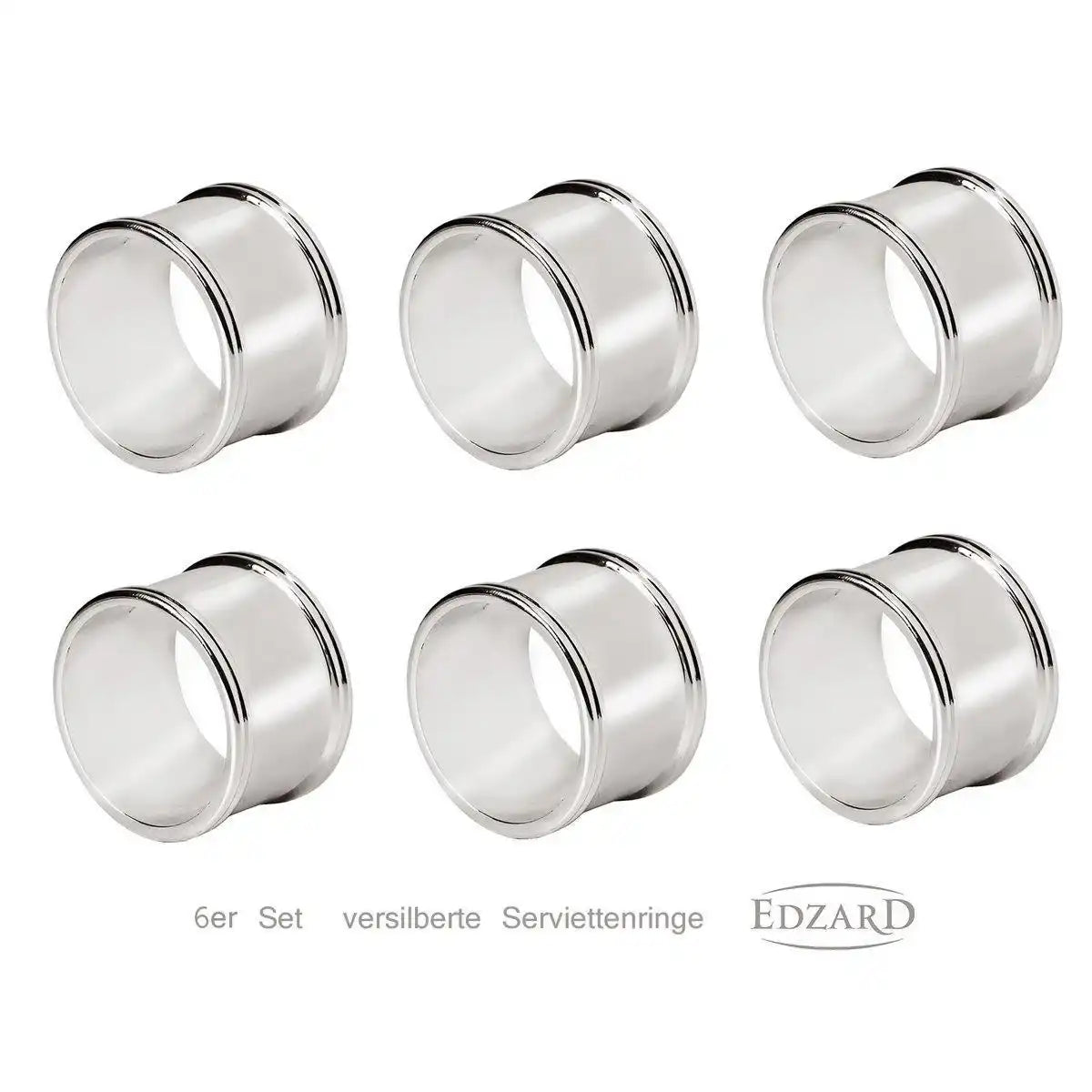 6er Set Serviettenringe Madrid edel versilbert - HomeDesign Knaus