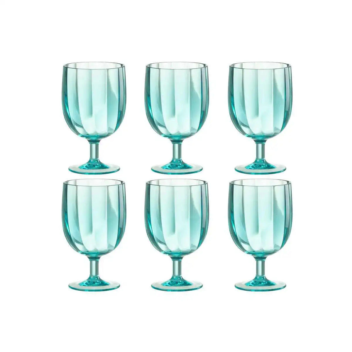 6er-Set Weingläser, Blau, Kunststoff - HomeDesign Knaus