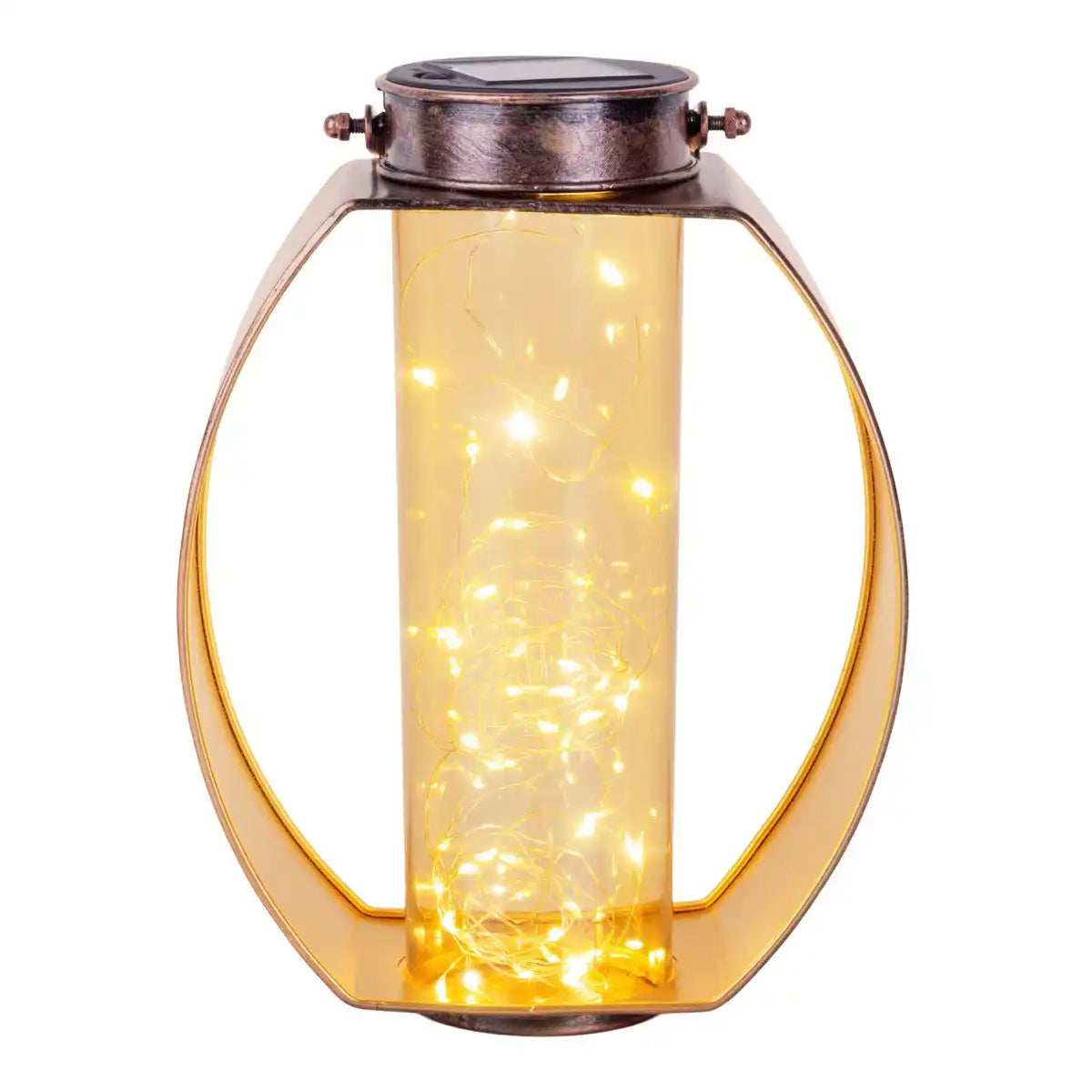 LED Solarleuchte "Fairylight" für Terrasse und Balkon, LED Tischlampe aus Metall aus Metall in Schwarz, und Gold und Acryl, fest verbaute LEDs, Deko Solarleuchte 26 x 19,5 x12,5 cm