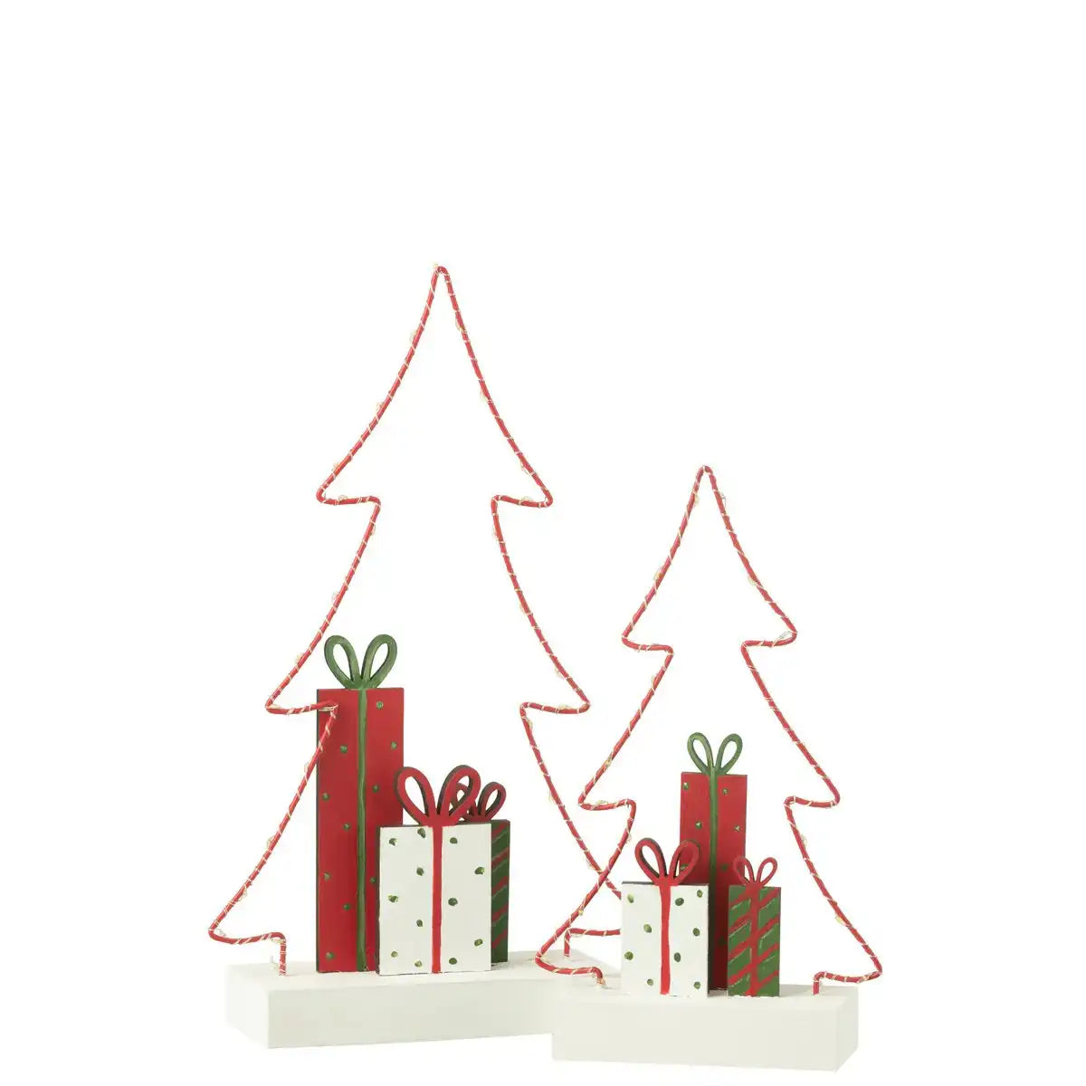 J-Line Weihnachtsbaum+Geschenke LED Weiß/Rot/Grün Groß