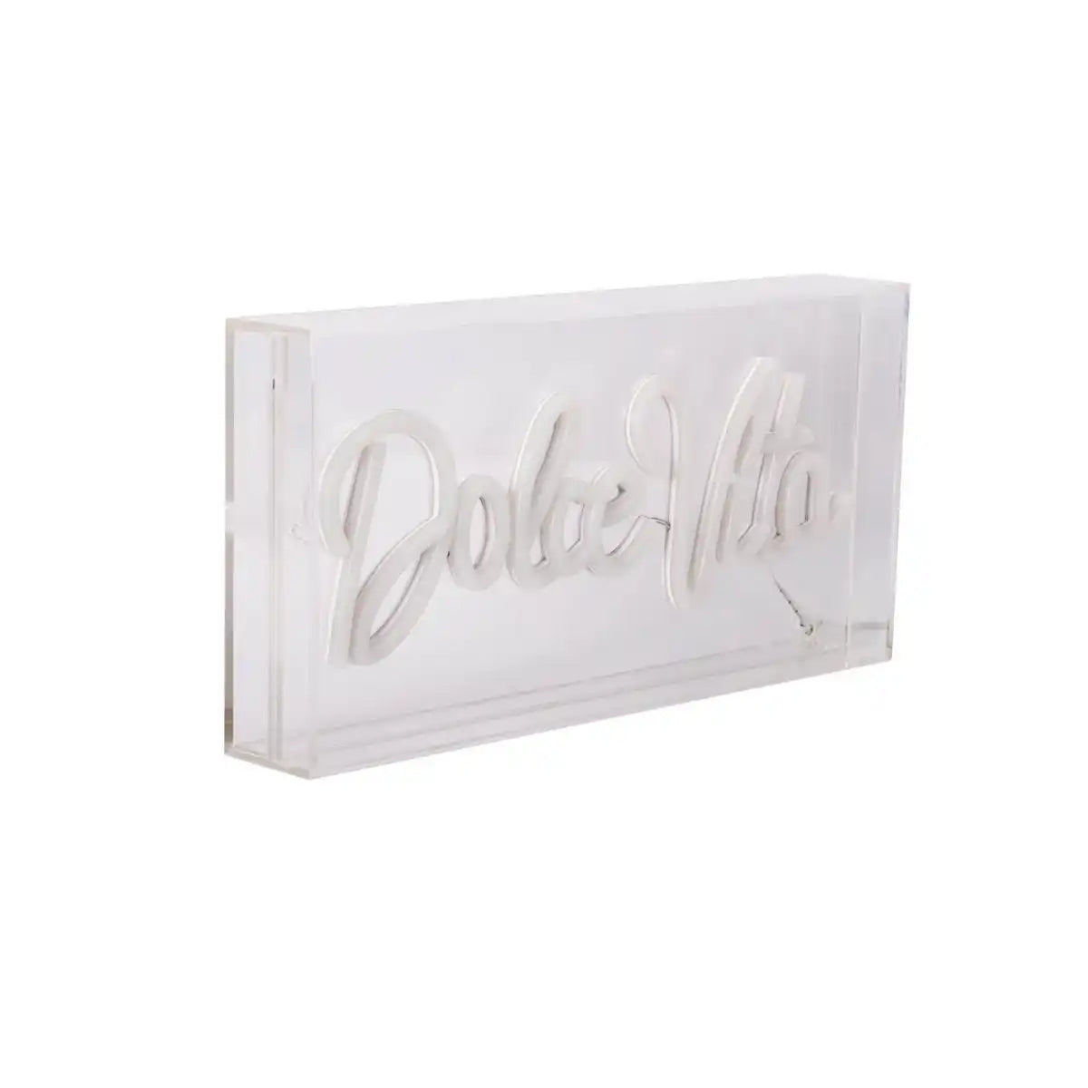 LED Schriftleuchte "Dolce Vita" Deko für Innen 30 x 15 cm, in blau und magenta-rot