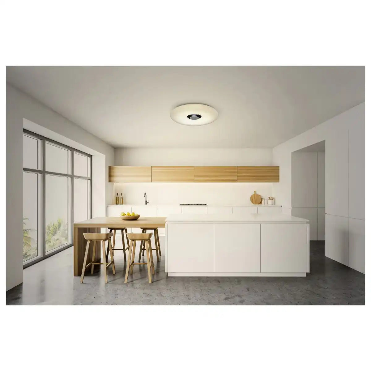 LED Deckenleuchte "NASHVILLE" Ø 40cm, viele Funktionen, aus Metall und Kunststoff, weiß, mit integrierten LEDs, Beleuchtung für Wohnräume, Flur oder Büro