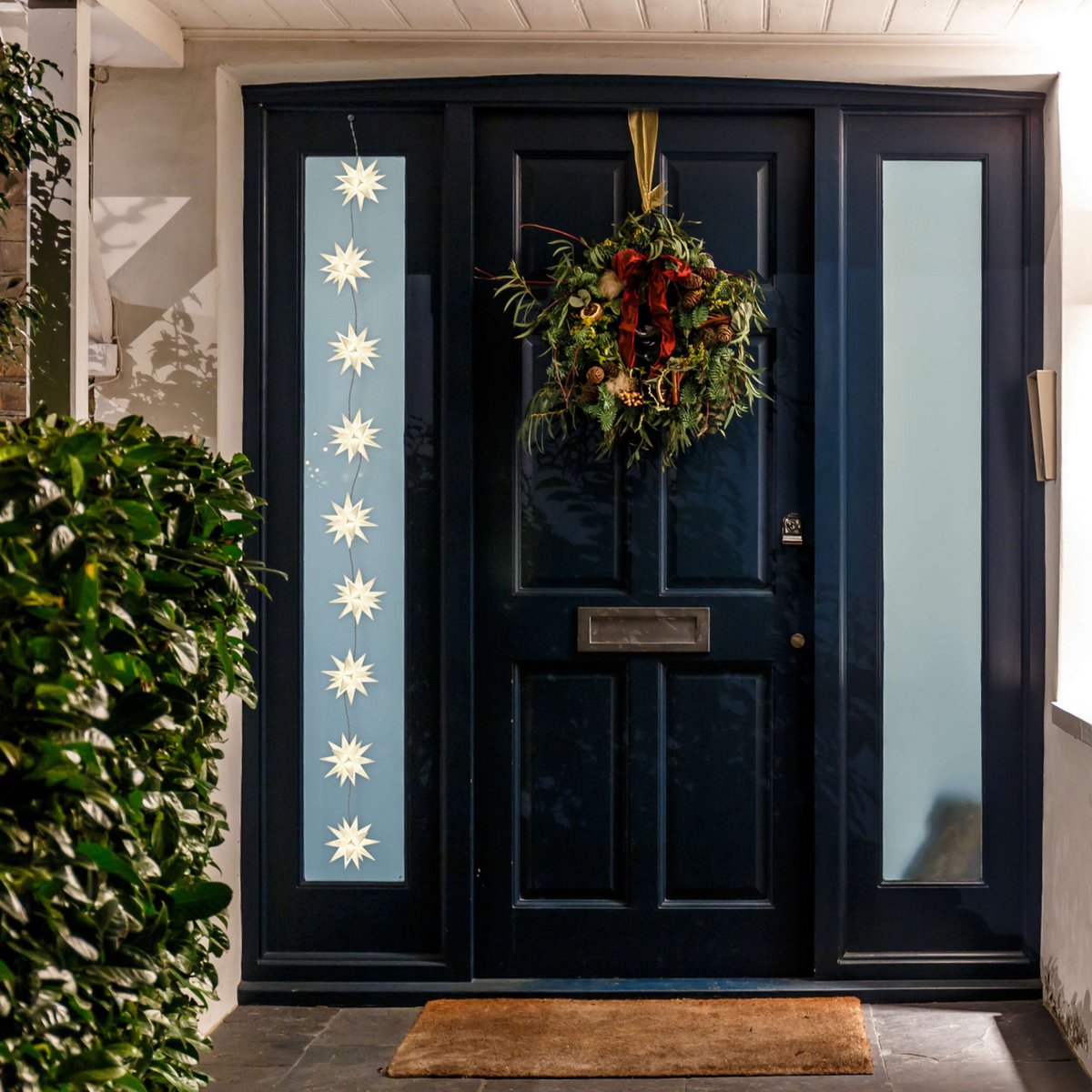 9er-Outdoor-LED-Weihnachtslichterkette 3D-Sterne /XMas-Lights - weiß