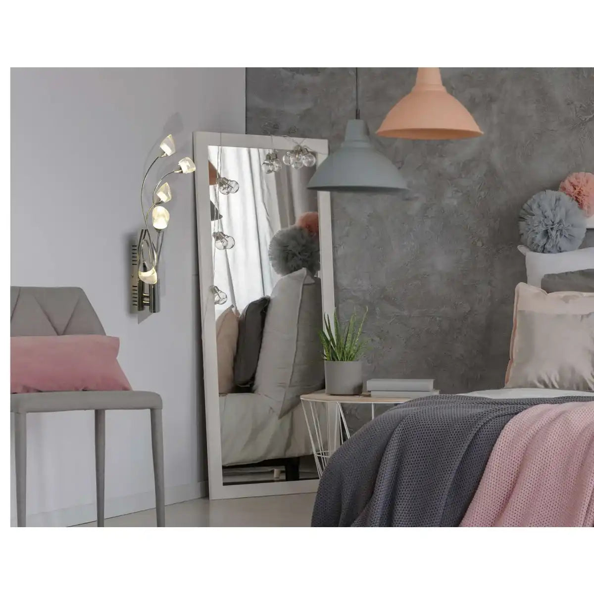 LED Wandleuchte "SHINNY" aus Metall und Kunststoff in Chrom mit fest verbauten LEDs, 50 cm