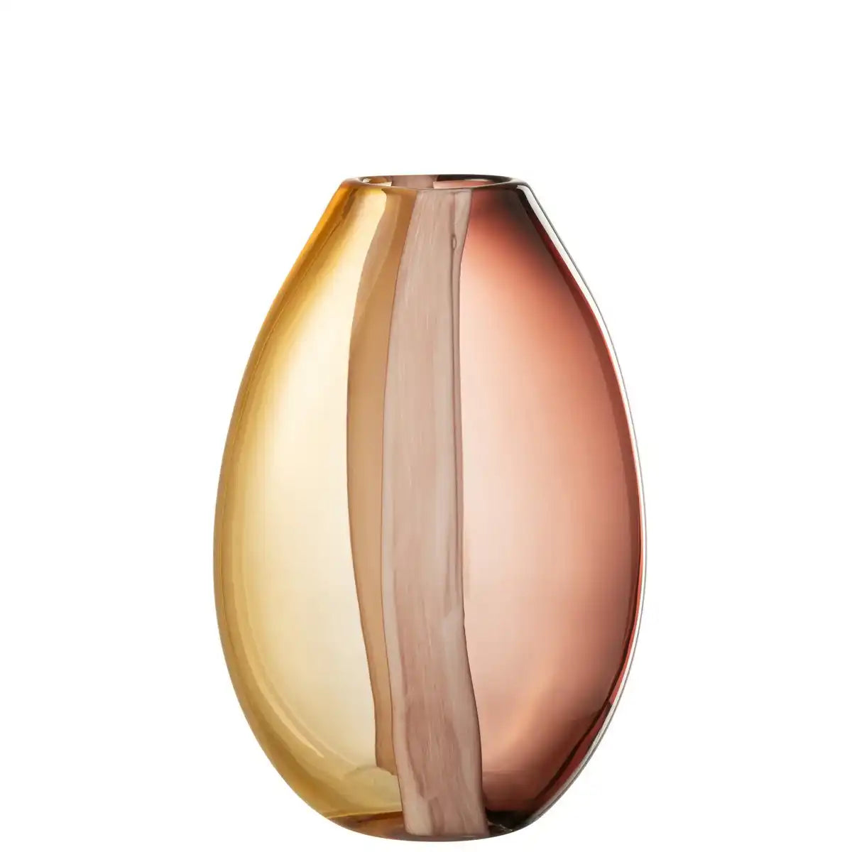 J -Line Vase Arun - Glas - Braun/Gelb - groß - Ø 13 cm