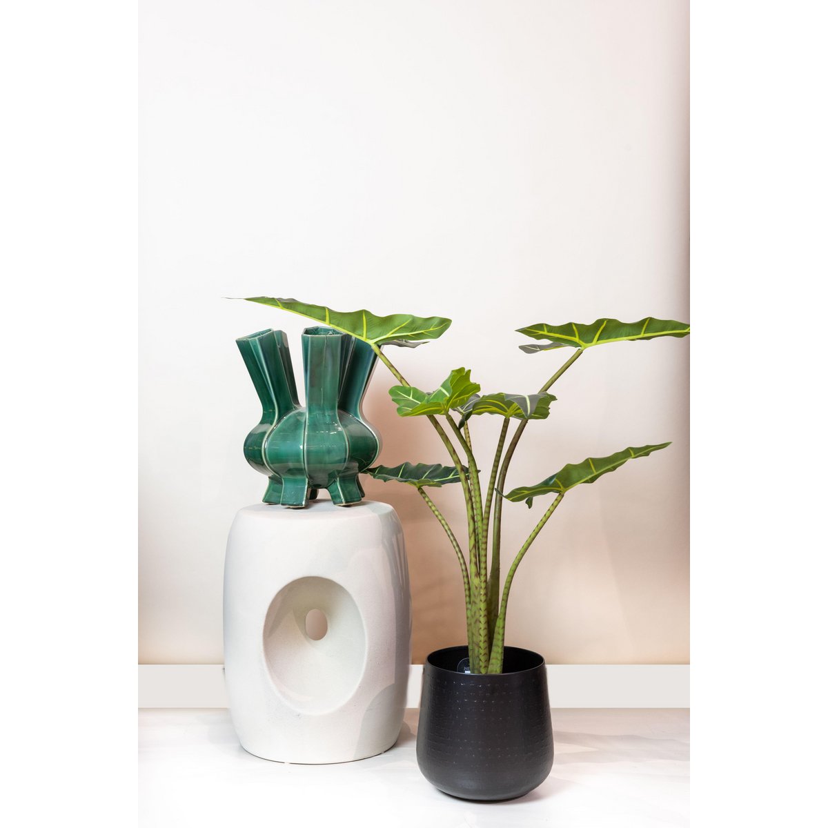 Kunstpflanze - Alocasia Frydek - Elefantenohr - 80 cm