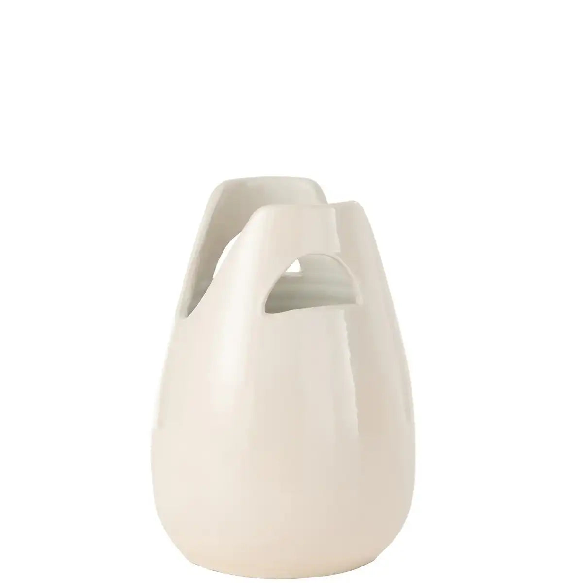 J -Line Vase -Griff - Keramik - Weiß - klein - 30 cm hoch