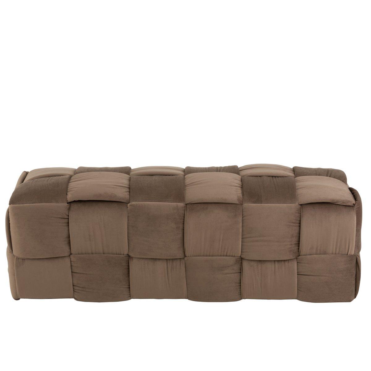 J-Line Pouf 3-Sitzer - Textil/Holz - Braun