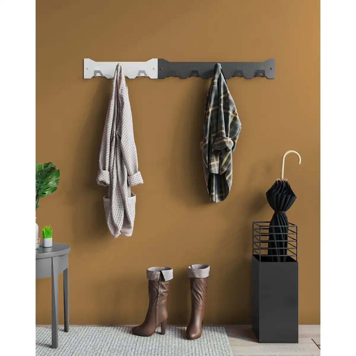 Gorillz Triangle Three – Industrial – Wandgarderobe – 3 Kleiderhaken – Schwarz