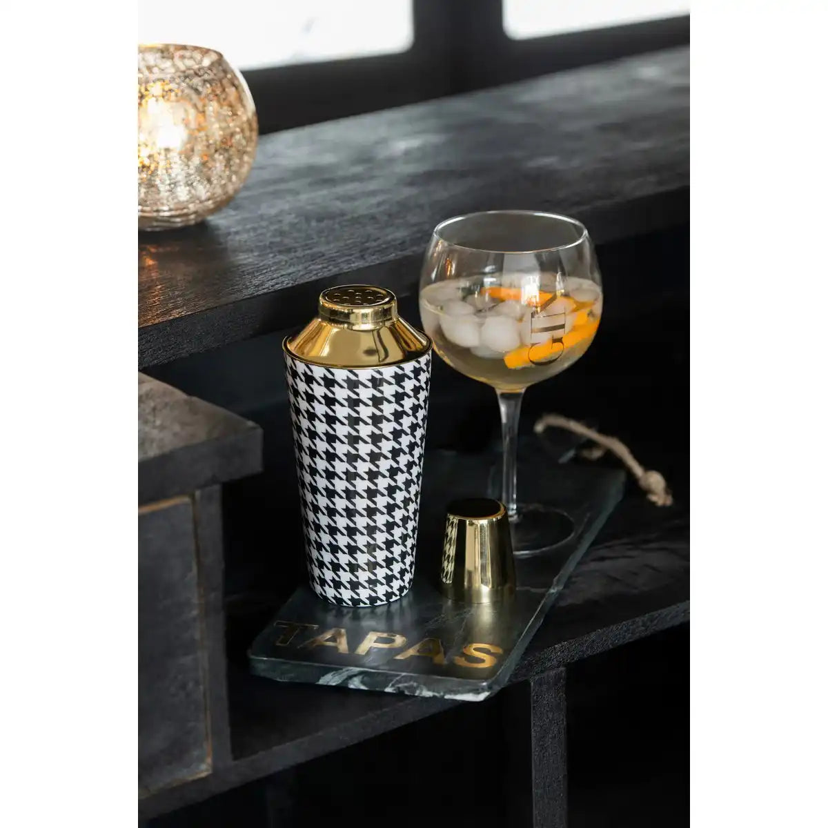 J-Line High Gin Glas - Glas - transparent/gold - Geschenkboxx