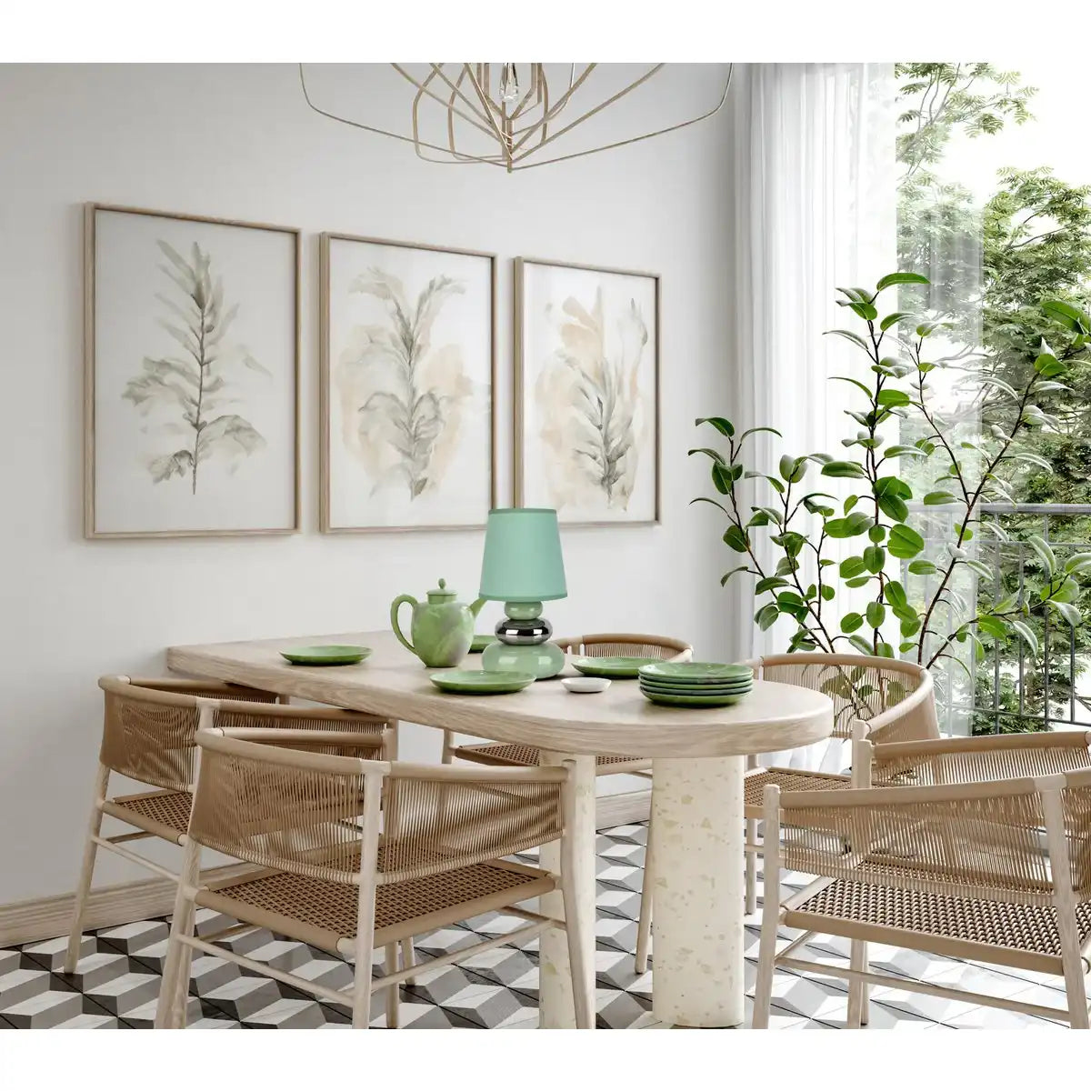 Keramik Tischleuchte "STONEY" mint - Klassik - Tischleuchte - - mint - E14 - keine Angabe