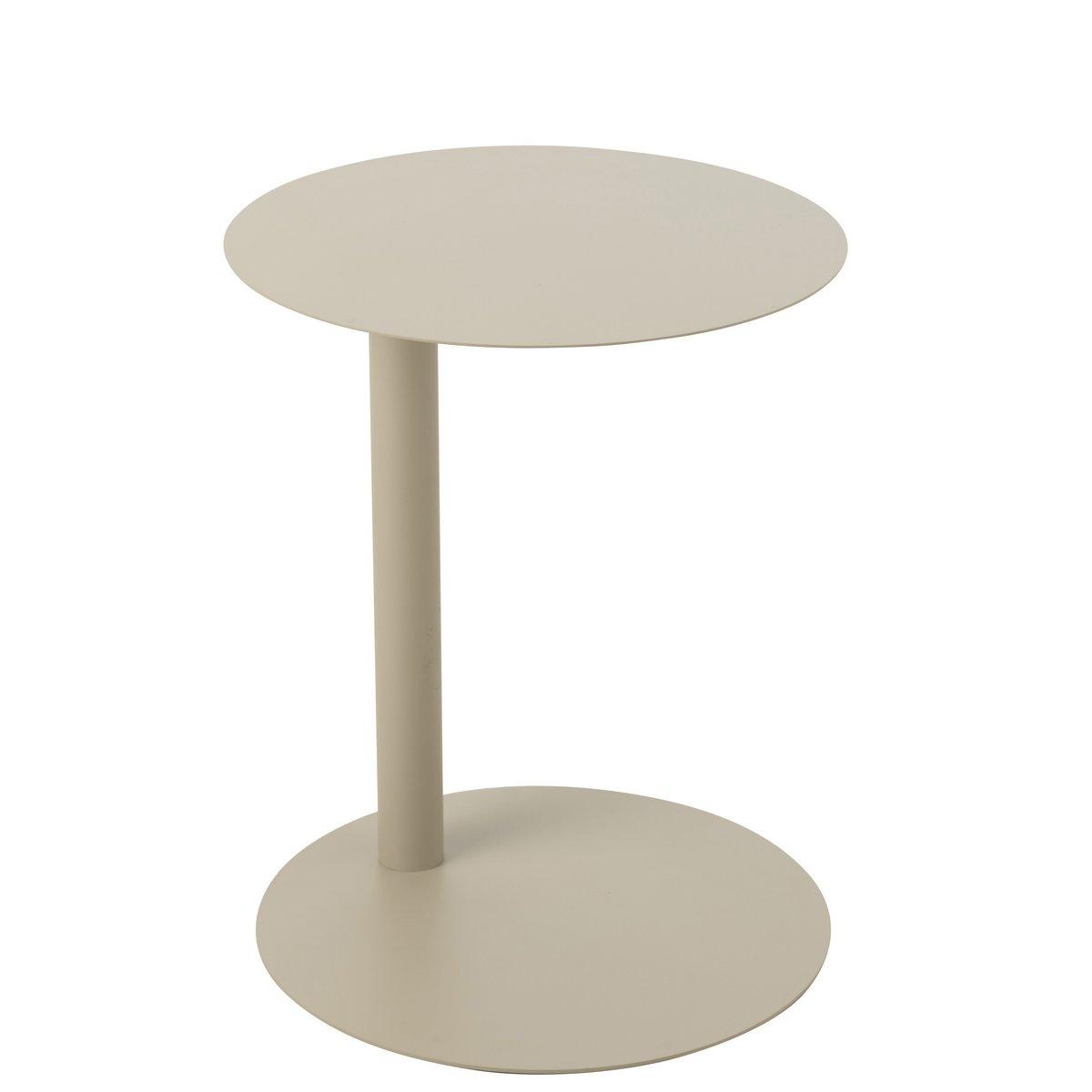 J-Line Beistelltisch Rund Metall Beige