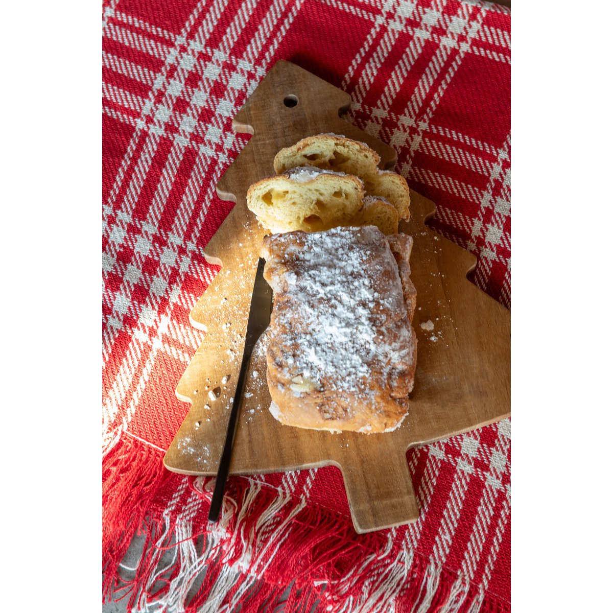 J-Line Cheese Board + Cheese Messer Weihnachtsbaum Chalkboard Natural