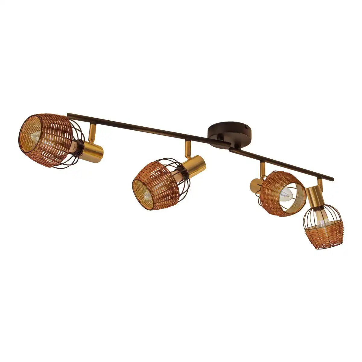 4er Deckenleuchte "CORBIS", Spot aus Metall in Schwarz, und Gold, mit E14-Fassung, für Esszimmer, Wohnzimmer, Diele oder Büro, Deckenlampe innen, 78 cm lang
