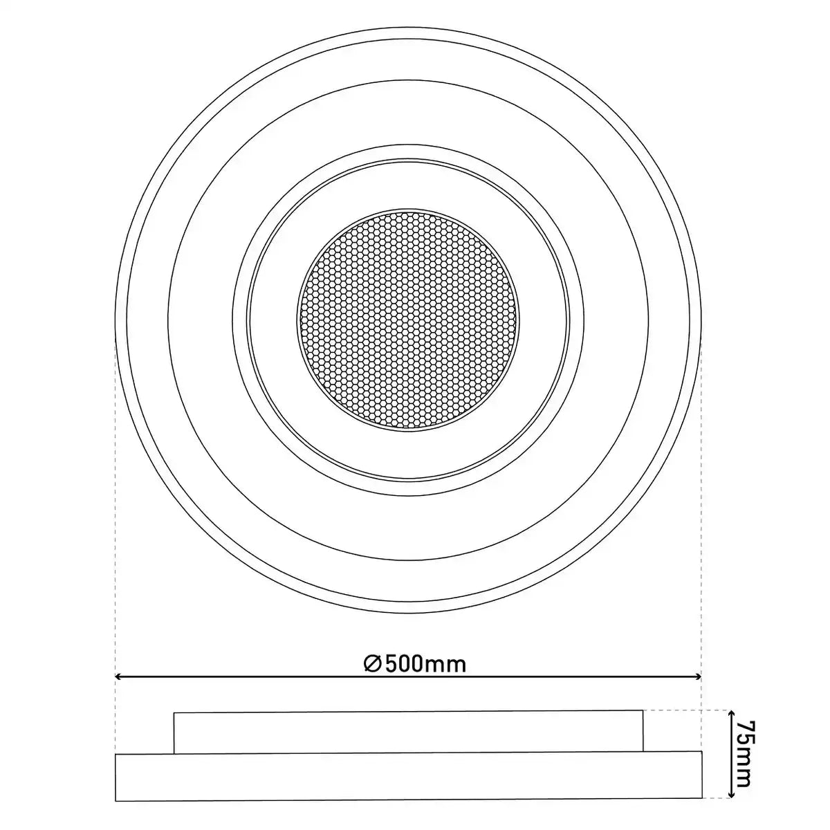 LED Deckenleuchte "DOIRA" Ø 50,5 cm, 7,5 cm hoch, Metall und Kunststoff in Silber und Weiß, integrierte LEDs, 3600 lm helles Licht, dimmbar, CCT-Funktion 3000-6500 K, Nachtlichtfunktion