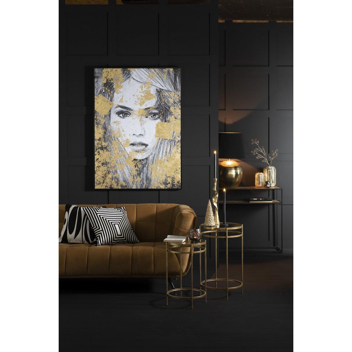 J-Line Blumentopf auf Fuß - Metall - Gold - Ø 28,00 cm - 3 Stück