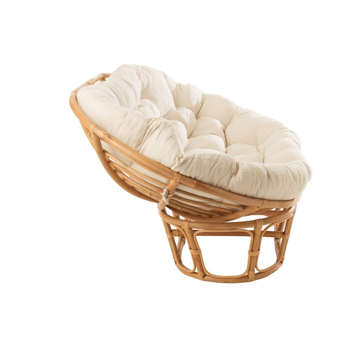 J-Line Rattansofa – mit Kissen – Jute/Textil – Natur