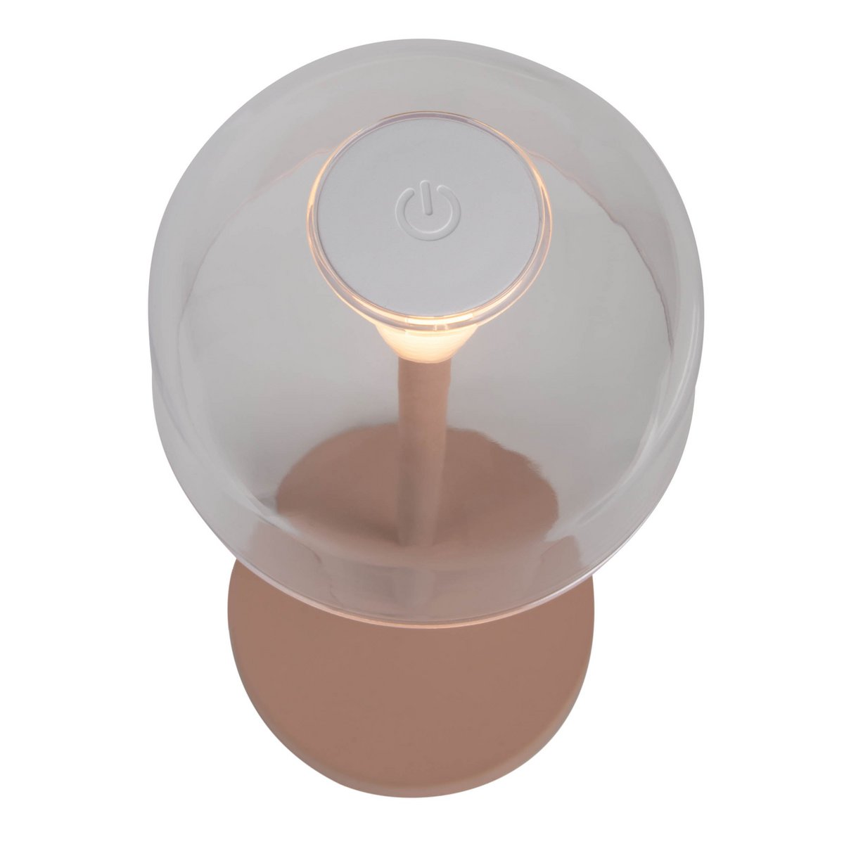 2-er Set LED-Akku-Tischleuchte "Gomba" für Außen und Innen, aus Metall und Kunststoff in Frosted Almond , 18,5 cm hoch