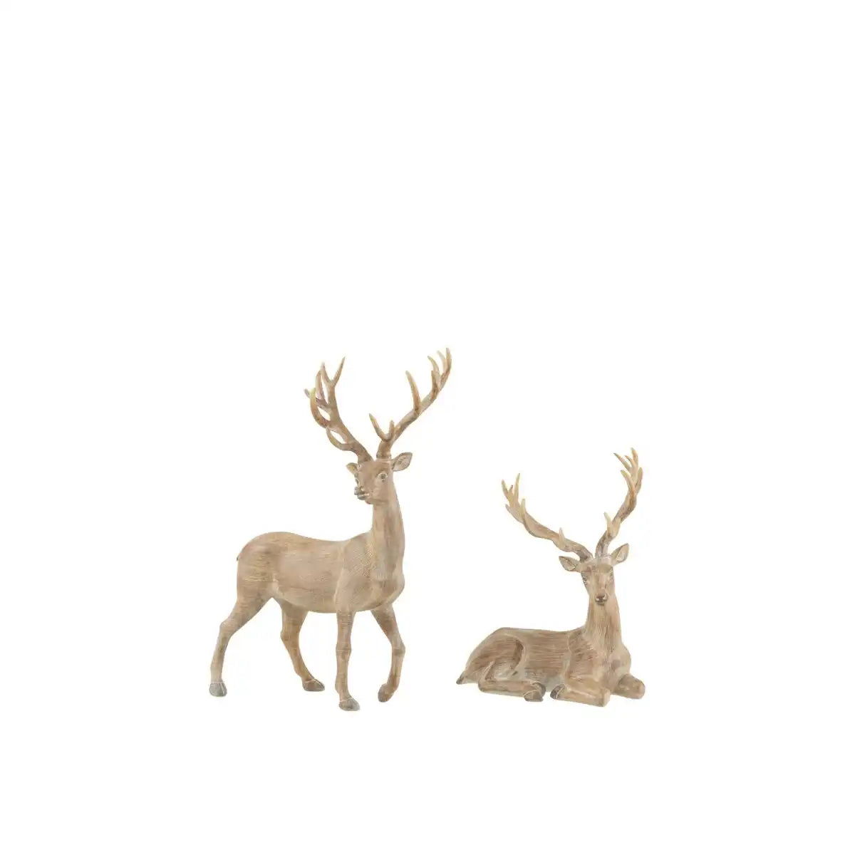 J -Line Weihnachten Figur Rentier - Polyresin - Hellbraun - 2 Stücke