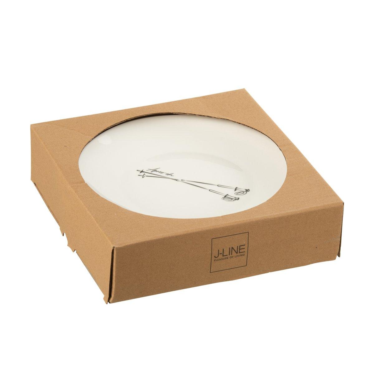 J-Line Box 4 Teller Geschenkbox Keramik Schwarz/Weiß