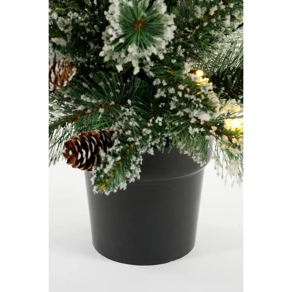 Künstlicher Weihnachtsbaum im Topf – H90 x Ø48 cm – Grün gefrostet