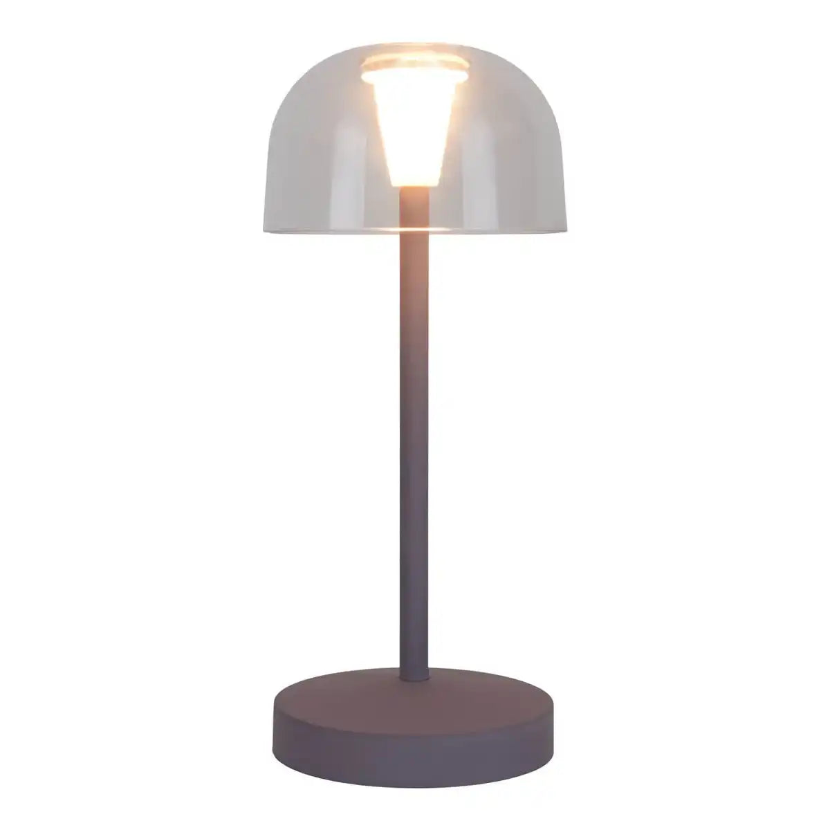 2-er Set LED-Akku-Tischleuchte "Gomba" für Außen und Innen, aus Metall und Kunststoff in Brombeere , 18,5 cm hoch