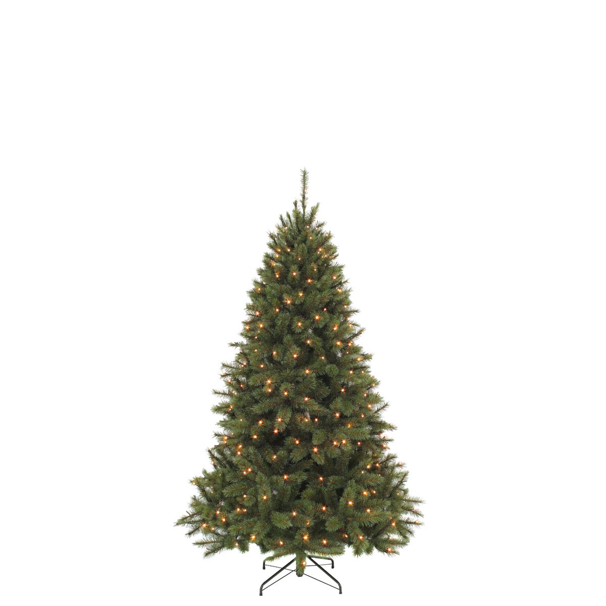Künstlicher Weihnachtsbaum mit LED-Beleuchtung – H155 x Ø99 cm – Dunkelgrün