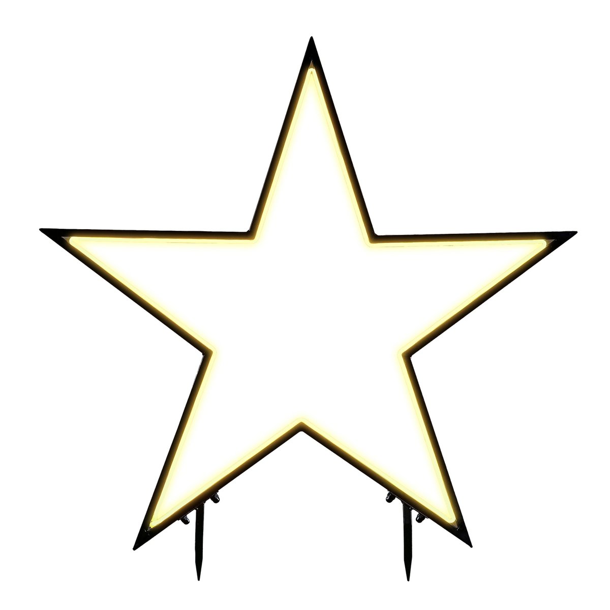 Gartenstecker mit warmweißer LED-Beleuchtung – L90 x H102 cm – Metall – Schwarz