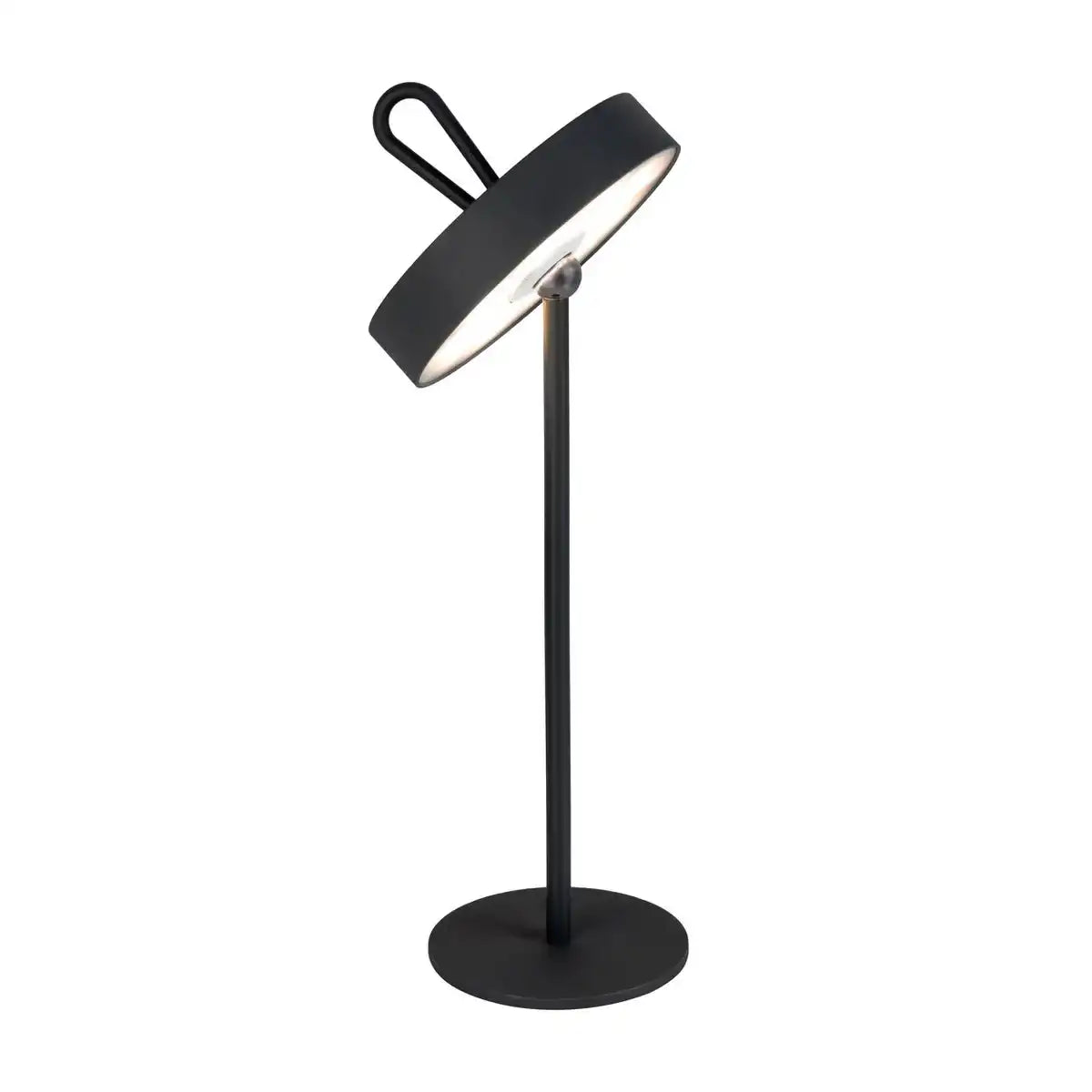LED-Akku-Tischleuchte magnetisch "ELLA" für Außen und Innen, aus Metall und Kunststoff in Schwarz, 35 cm hoch