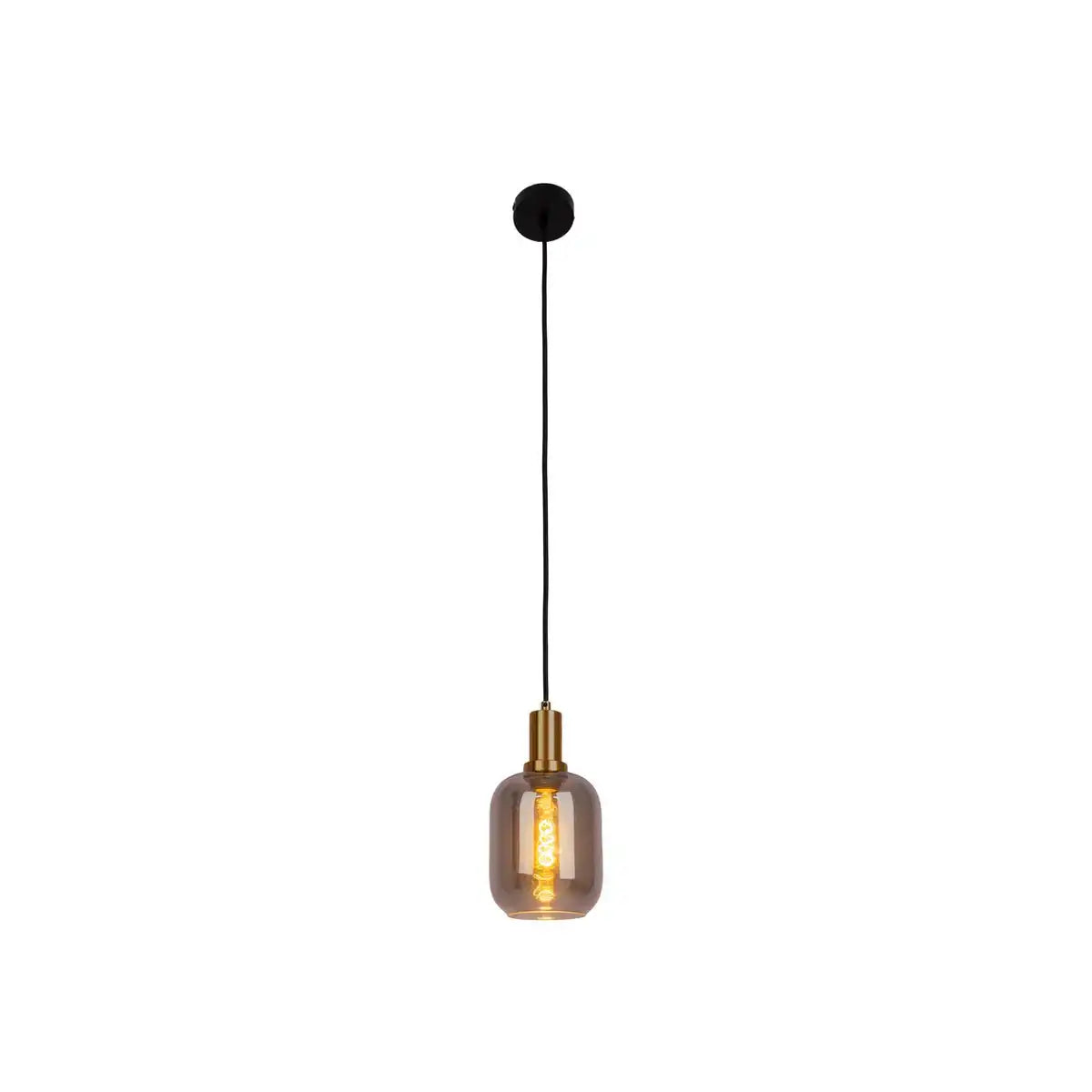 1er Pendelleuchte "FUMO", Pendellampe aus Metall und Glas in Schwarz, mit E14-Fassung, für Esszimmer, Wohnzimmer, Diele oder Büro, Hängelampe 150 x 20 cm