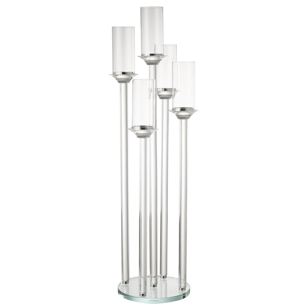 J-Line Kerzenhalter 5 groß Glas transparent