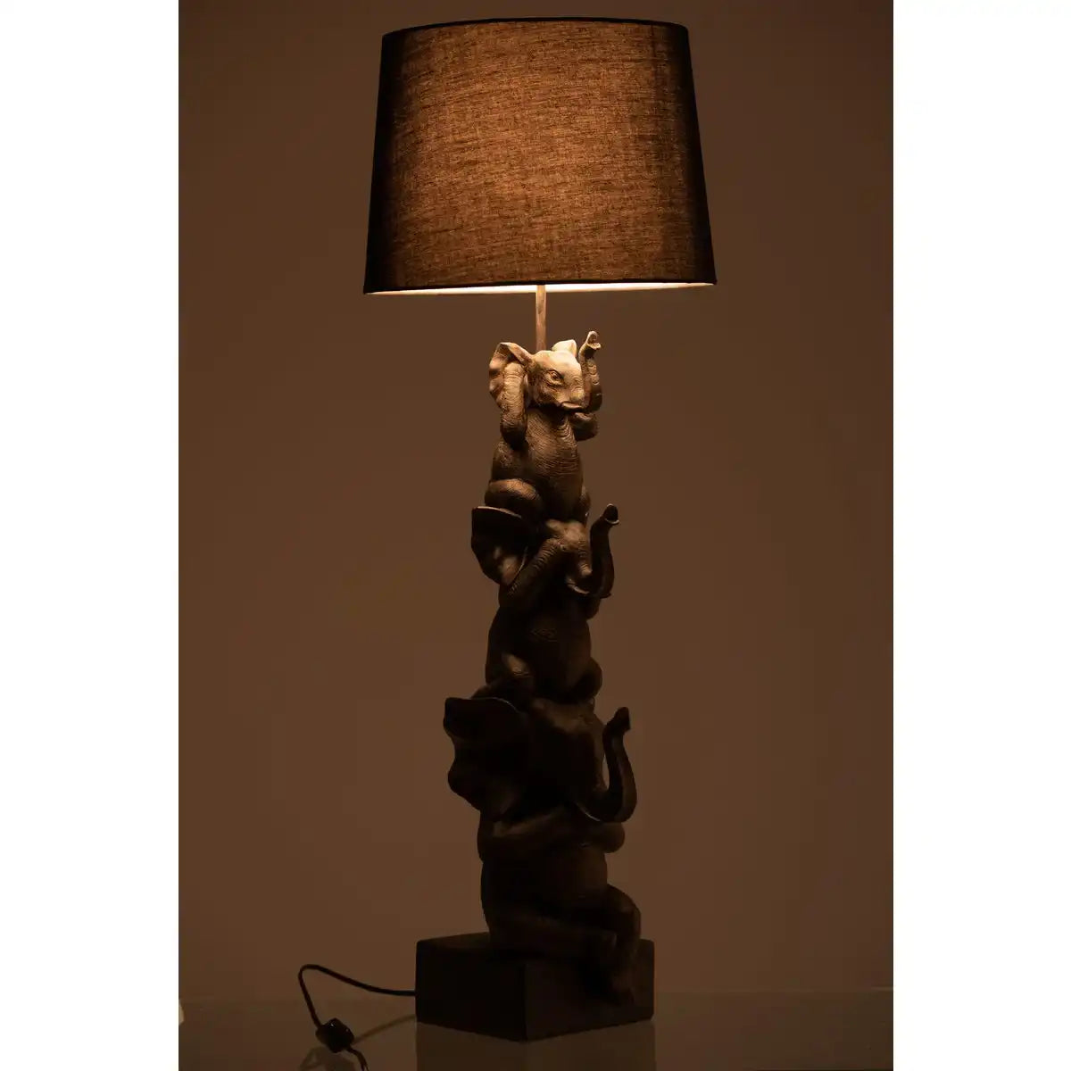J-Line Lampe 3 Elefanten – Polyresin – braun