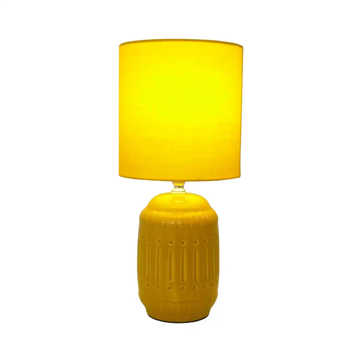 Keramik Tischleuchte "ERIDA", Tischlampe aus Keramik, gelb, mit E14-Fassung, für Esszimmer, Wohnzimmer, Diele oder Büro, Tischleuchten innen