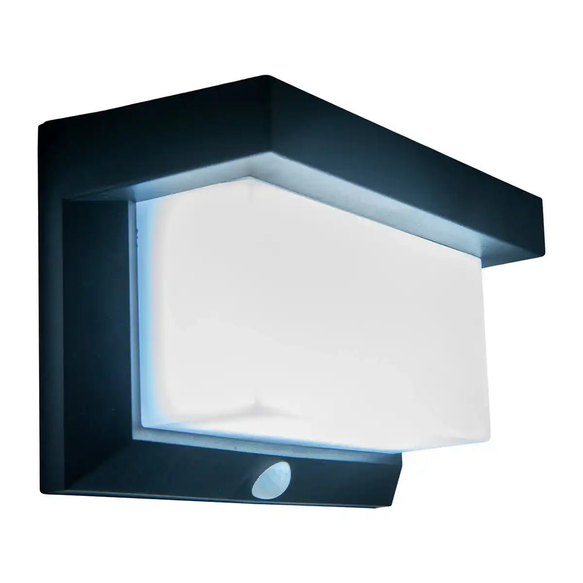 LED Solar Außenwandleuchte mit Bewegungsmelder , für Außen, Wandleuchte - Kunststoff in Schwarz, mit integrierter LED