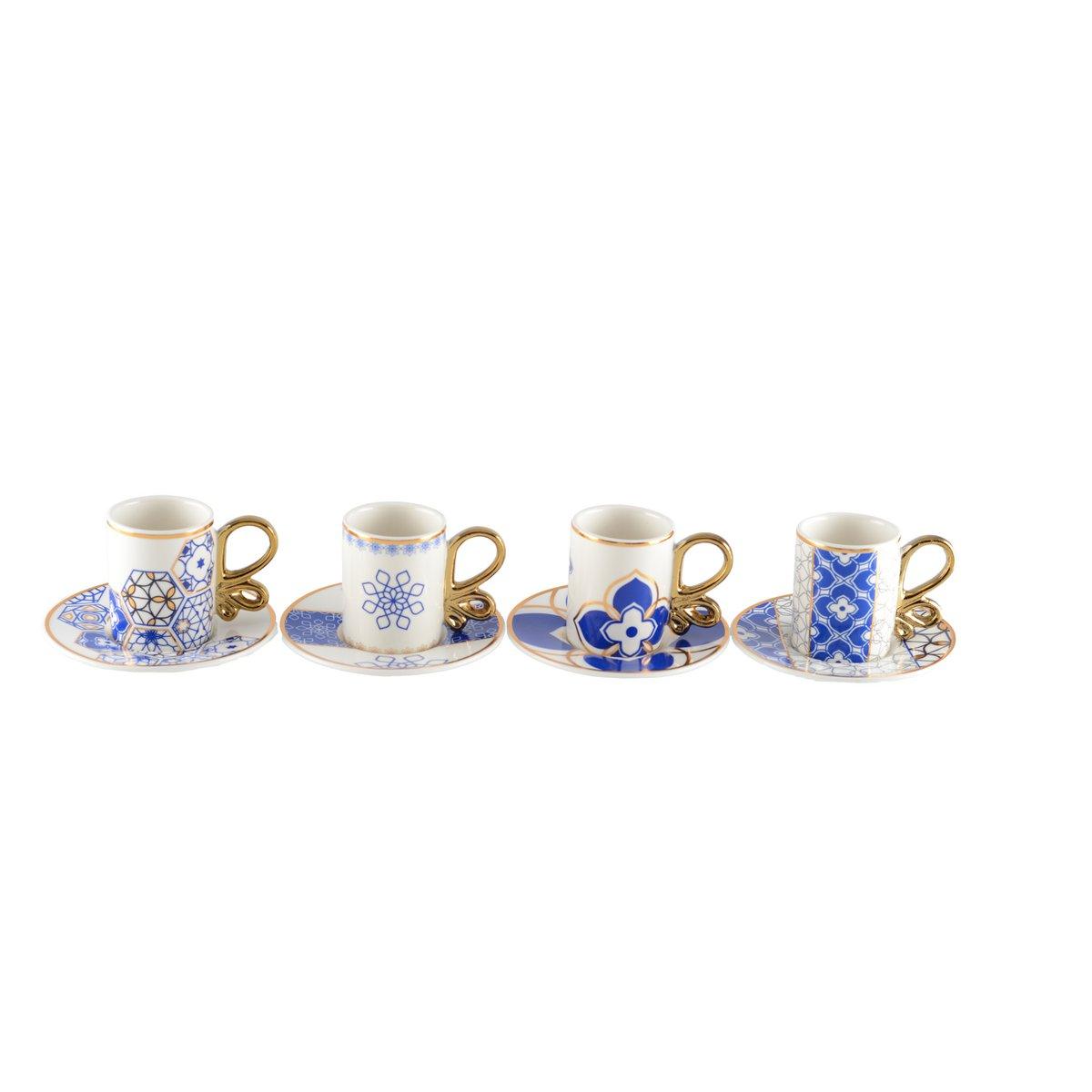 Set von 4 Kuchenbechern und Empire -Untermaterial