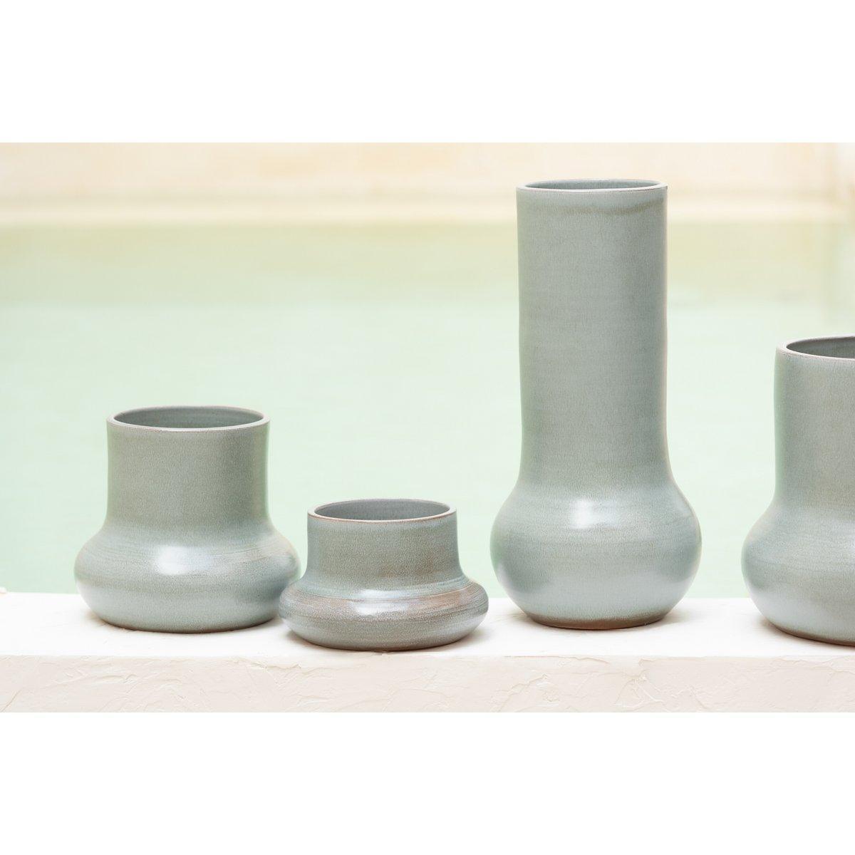 J-Line Blumentopf Bio-Keramik Grau Blau