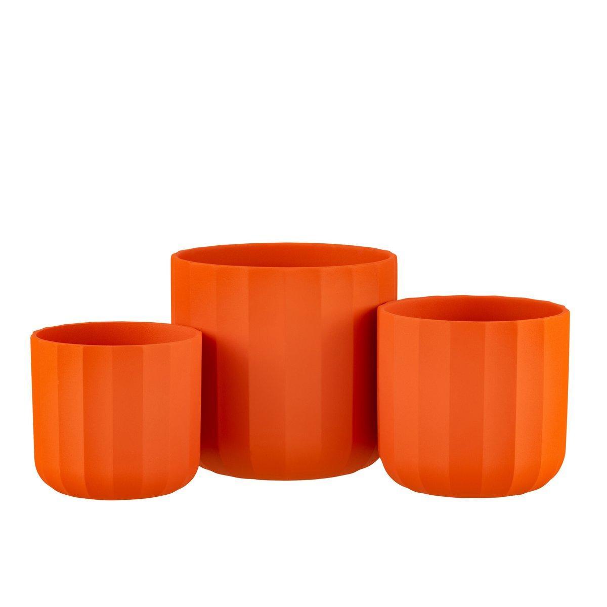 J-Line Blumentopf Summer Keramik Orange Groß