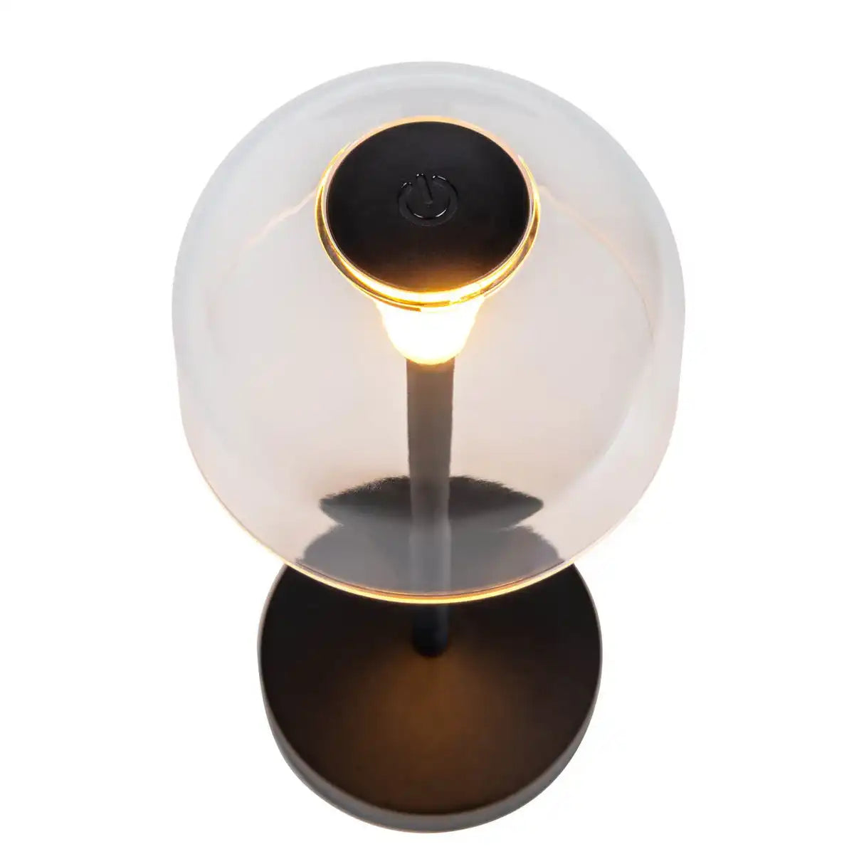2er-Set LED-Akku-Tischleuchte "Gomba" für Außen und Innen, aus Metall und Kunststoff in Schwarz , 18,5 cm hoch