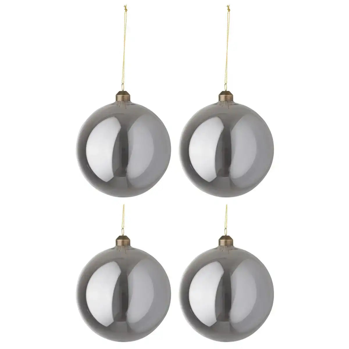 J -Linie Weihnachtsball Fest - Glas - Perle Grey - groß - Schachtel 4