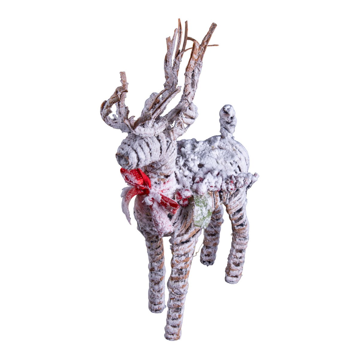 LED-Weihnachtsdeko "RENTIER" aus wetterfestem Kunststoff in natur, mit fest verbauten LEDs