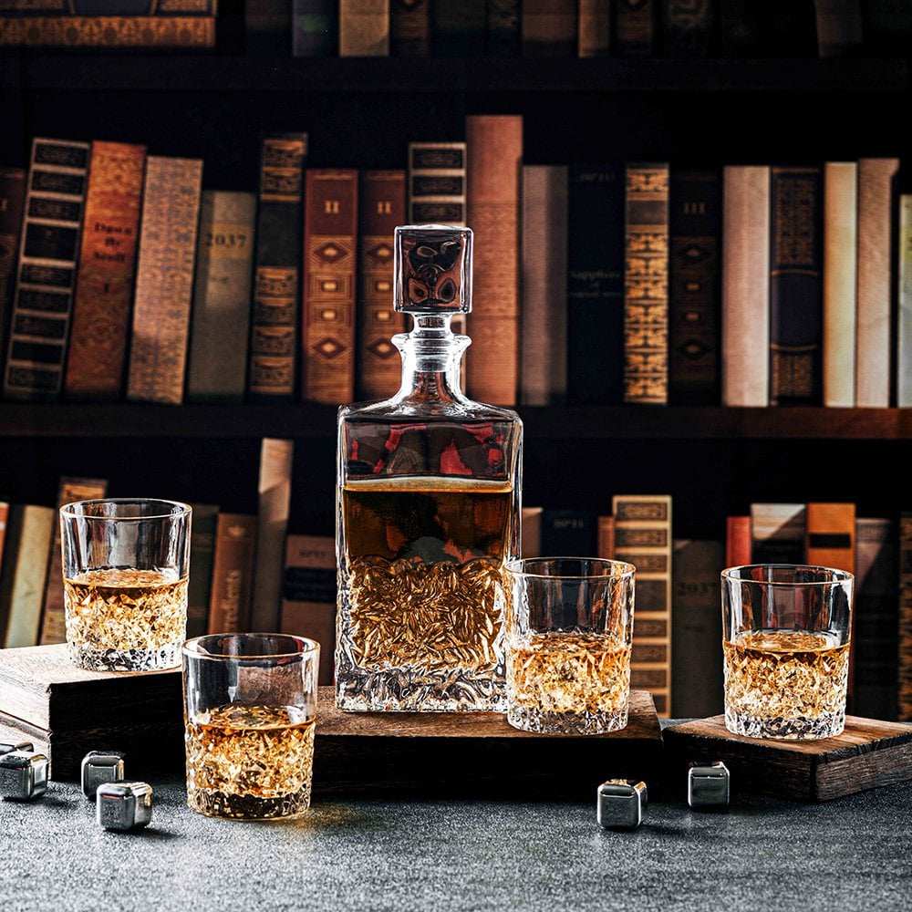 Hackedglas Whisky -Set mit Karaffe 850 ml und 4 Gläser 280 ml