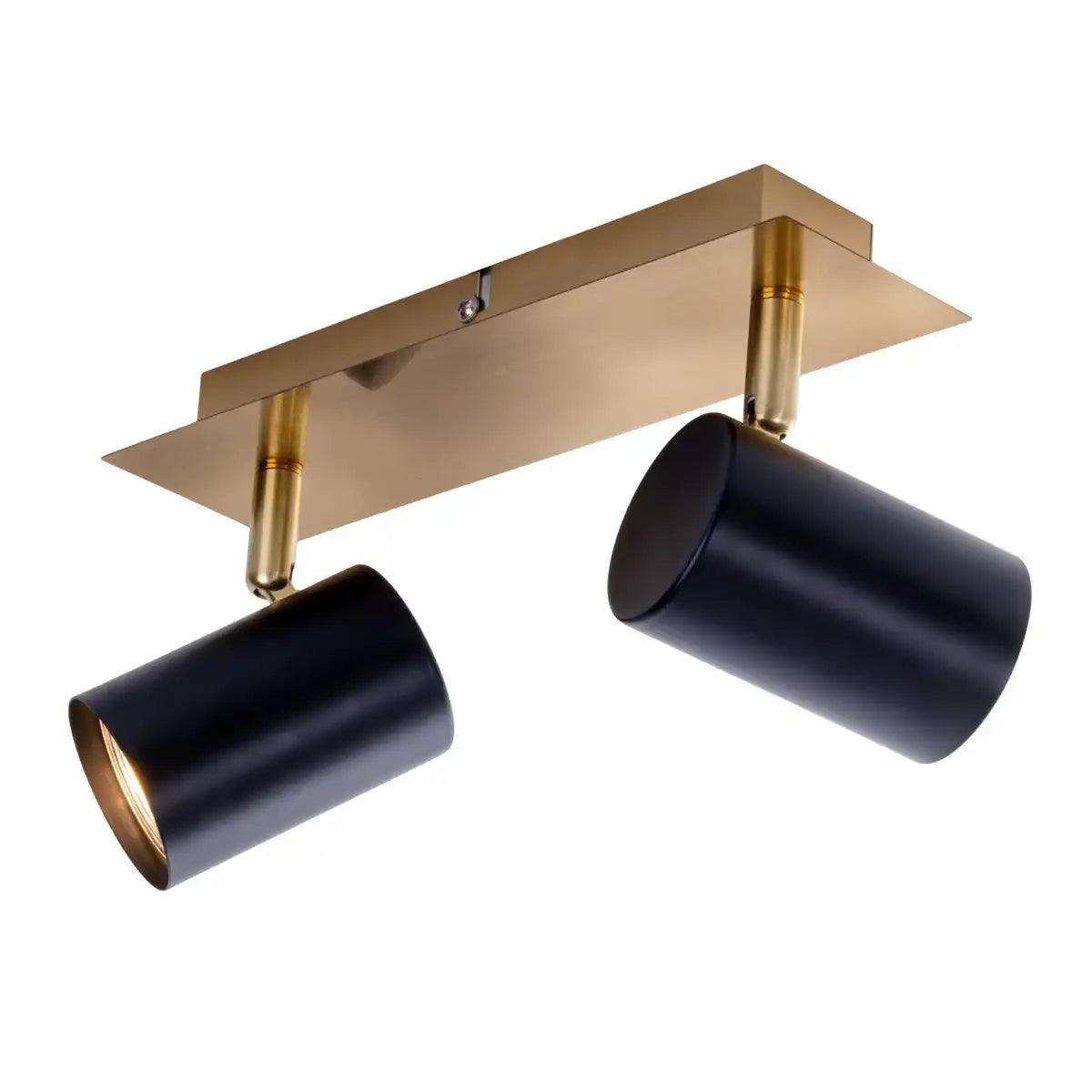 2er Wand- und Deckenleuchte "FRIDA" in Metall schwarz / Gold, Deckenstrahler, GU10, Deckenlampe für Esszimmer, Wohnzimmer, Diele oder Büro, 24 cm lang