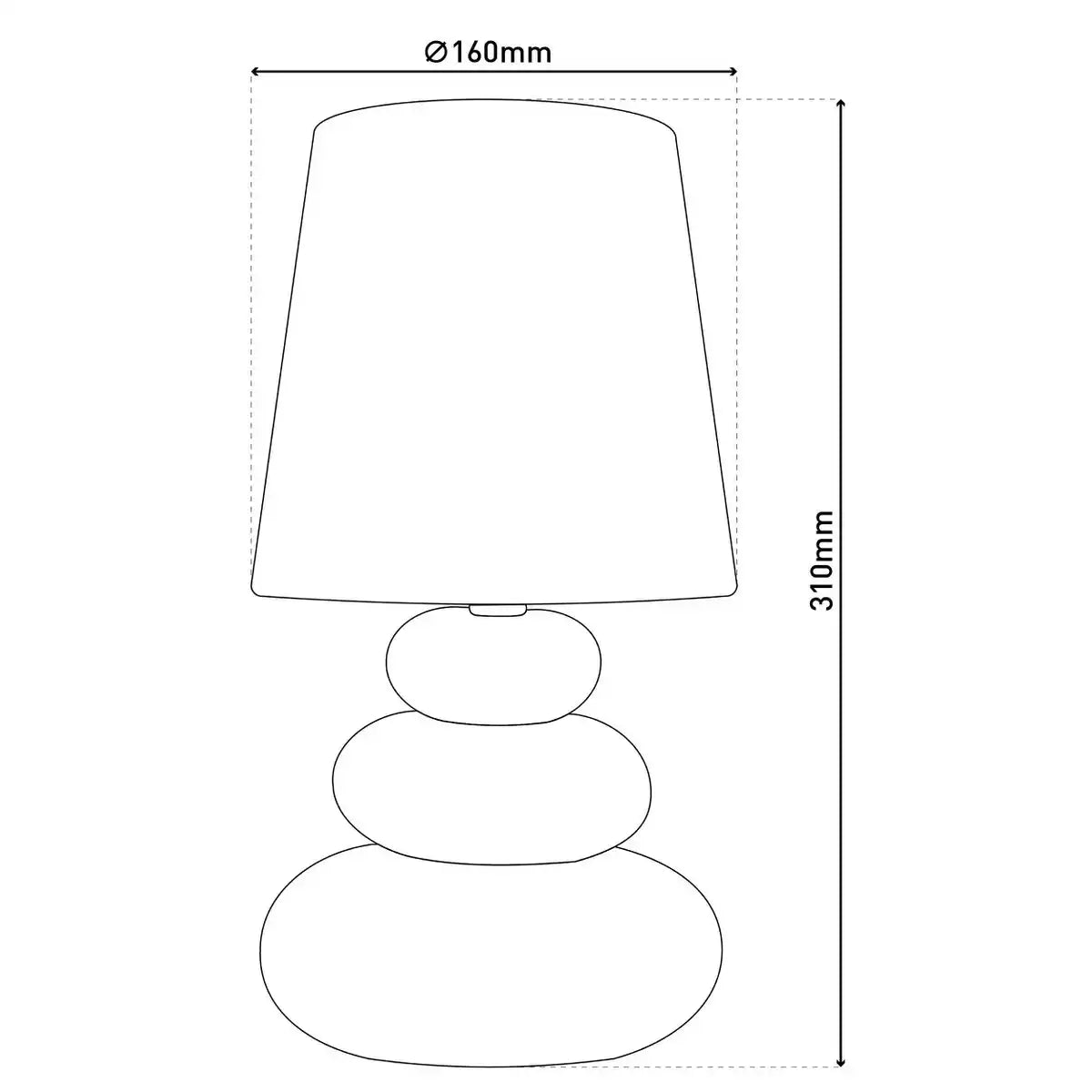 Keramik Tischleuchte "STONEY", Tischlampe aus Keramik, blau, mit E14-Fassung, Tischlampe für Esszimmer, Wohnzimmer, Diele oder Büro, oder als Nachttischlampe, 31 cm hoch
