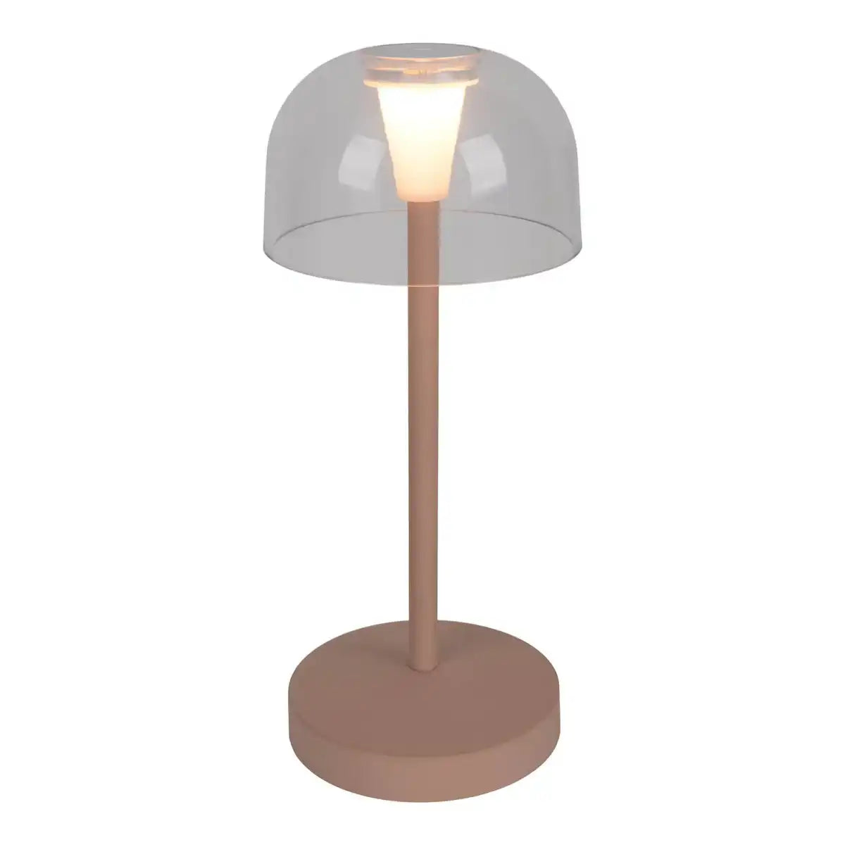 2-er Set LED-Akku-Tischleuchte "Gomba" für Außen und Innen, aus Metall und Kunststoff in Frosted Almond , 18,5 cm hoch