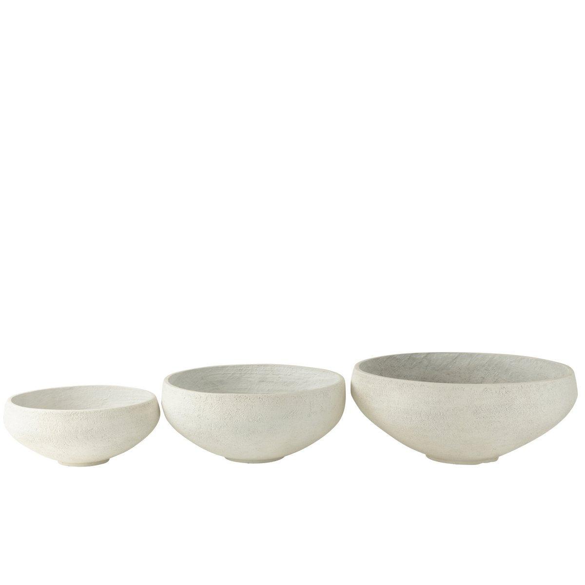 J-Line S/3 Schüssel Fiber Clay Weiß
