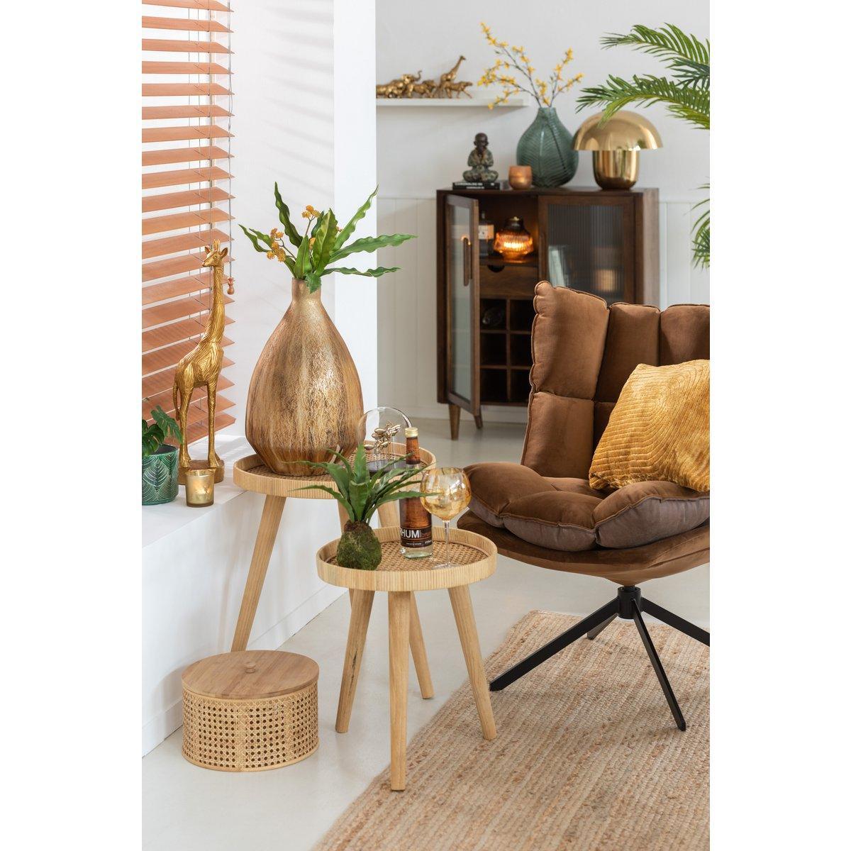 J-Line Beistelltisch Round Tripod – Holz – Natur –