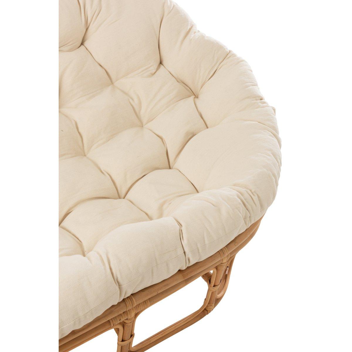 J-Line Rattansofa – mit Kissen – Jute/Textil – Natur