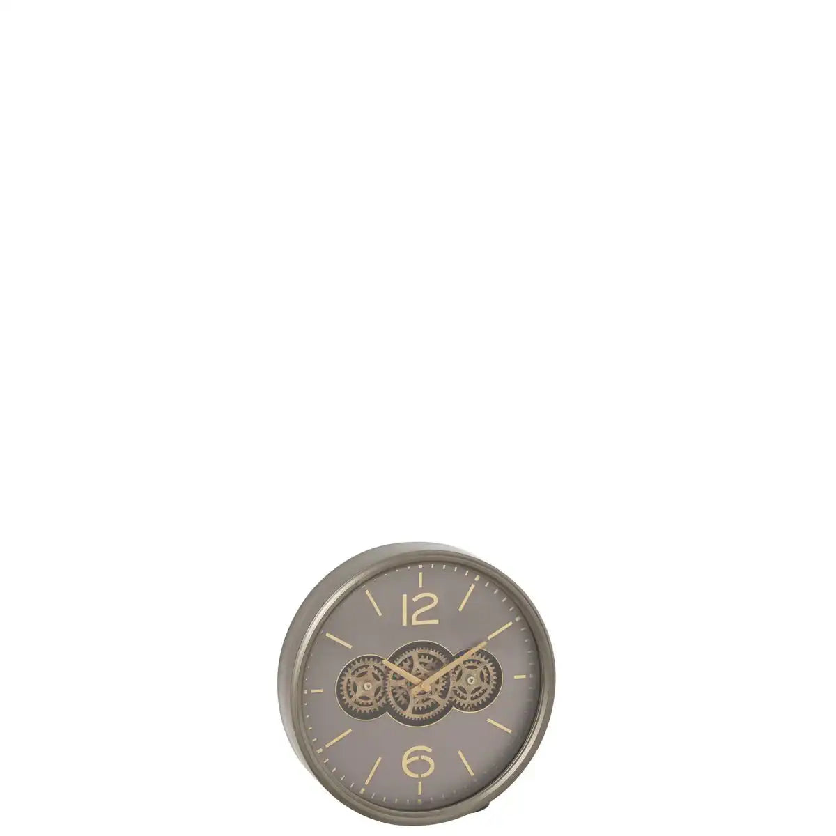 J -Line Klok Gear MDF - Grau/Gold - klein - Ø 39 cm