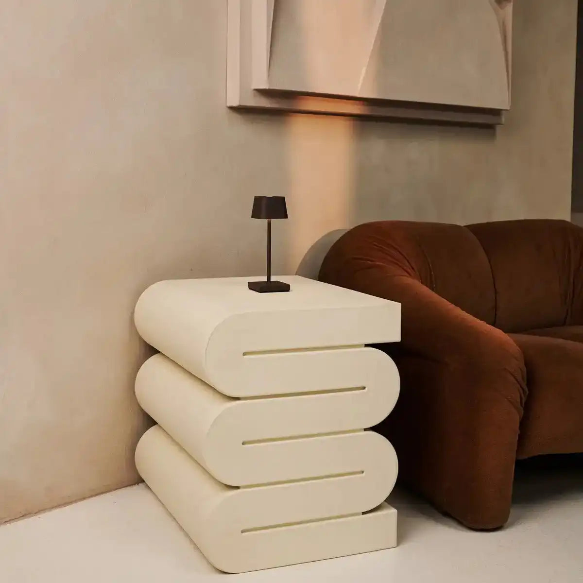 Sarphati Mini Mokka Braune Schnurkabellampe - drahtlos wiederaufladbar über Ladestation, dimmbare Lampe und 3 Lichtmodi